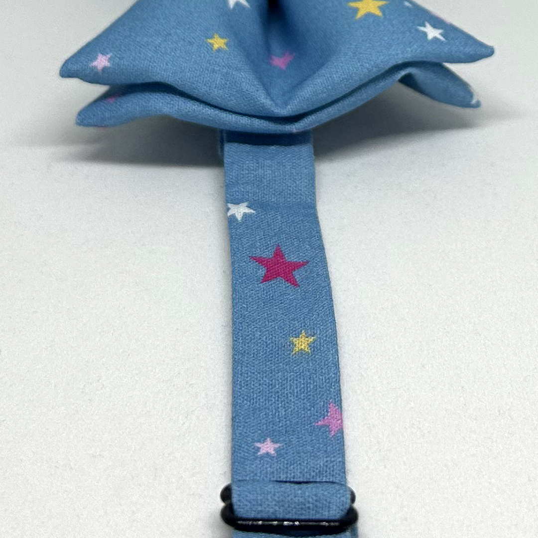 Pajarita estrellas azul con gemelos a juego - Imagen 3