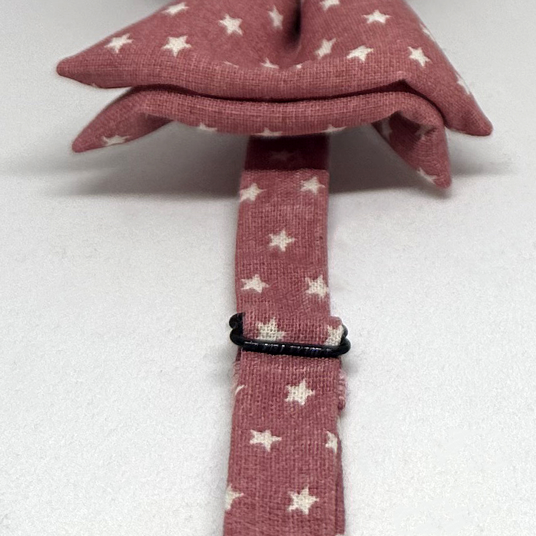 Pajarita estrellas rojo apagado con gemelos a juego - Imagen 3