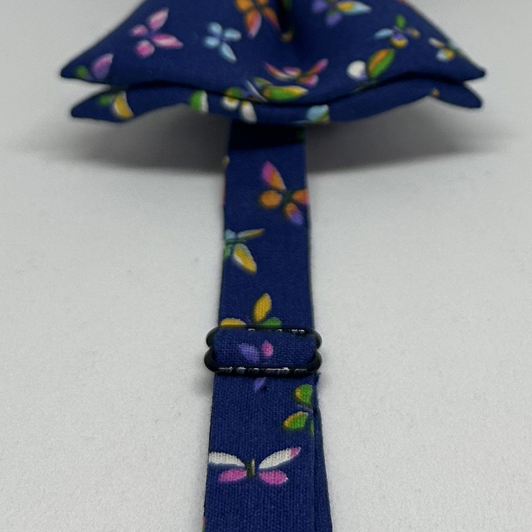 Pajarita mariposas azul con gemelos a juego - Imagen 3
