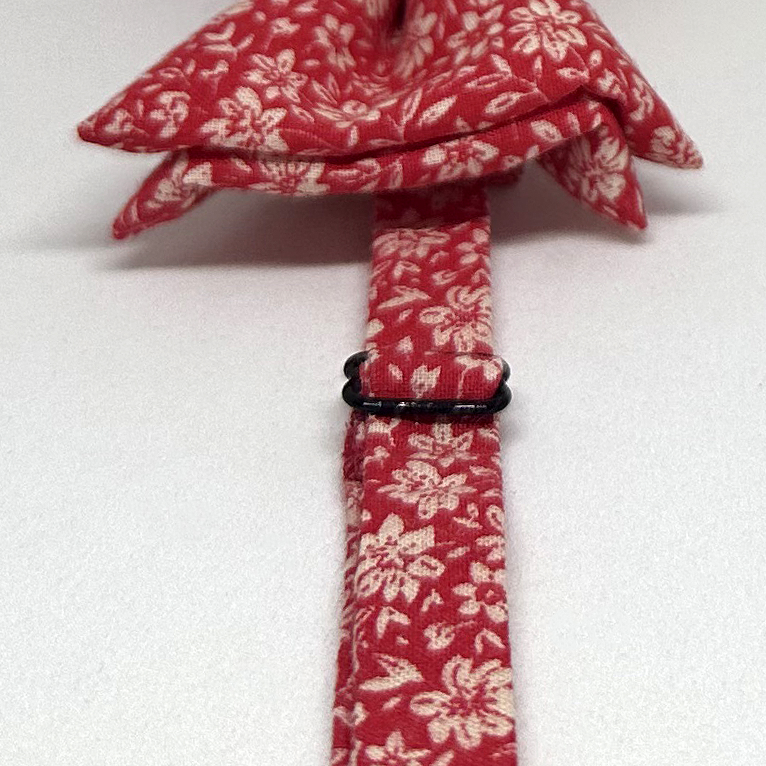 Pajaritas florecitas blancas fondo rojo con gemelos a juego - Imagen 3