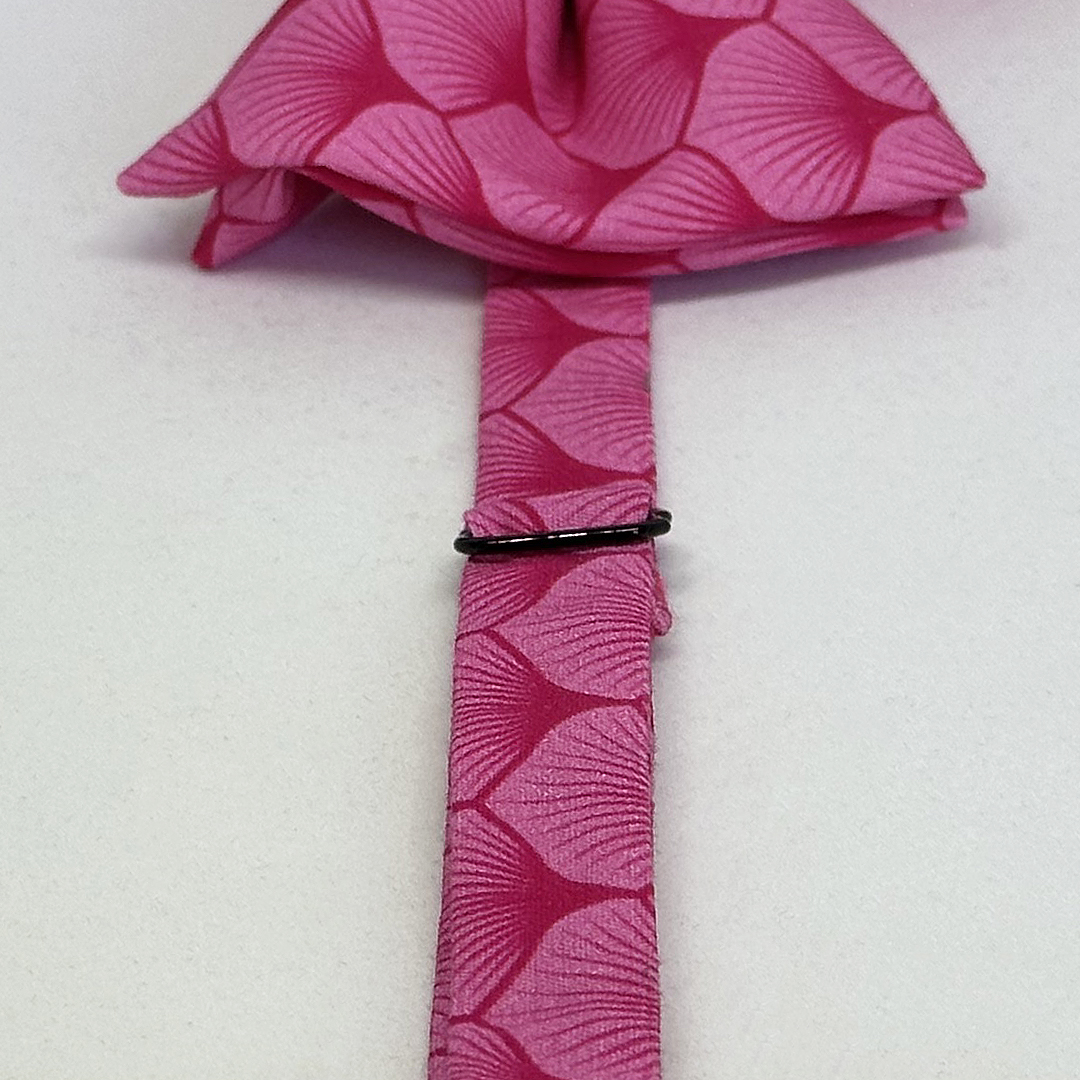 Pajarita hojas abanico magenta con gemelos a juego - Imagen 3
